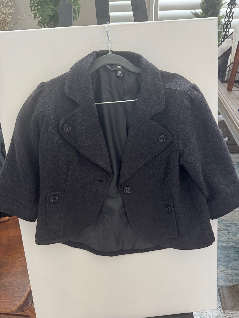 Mossimo-Black Women's Cropped Peacoat Jacket - M